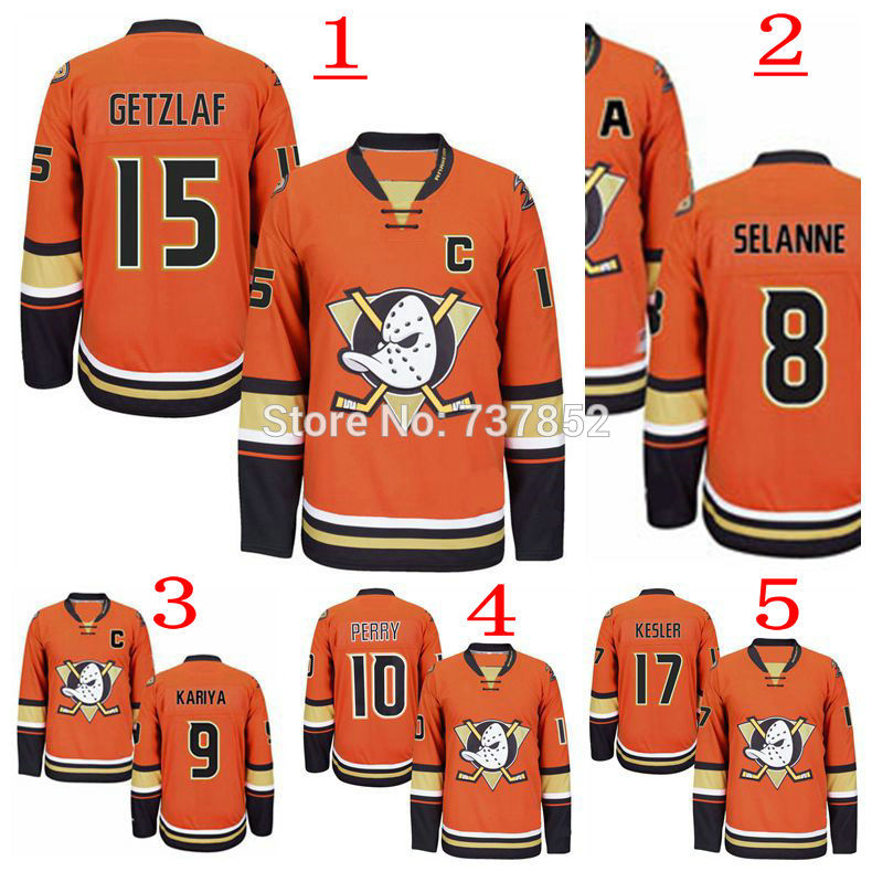 ?2015-16 애너하임 오리 새로운 대체 오렌지 하키 유니폼 9 폴 카리 10 코리 페리 (17) 라이언 케슬러 (15) 라이언 게츠/ 2015-16 Anaheim Ducks New Alternate Orange Hockey Jerseys 9 Paul Kari